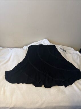 Star City Black A-Line Ruffled Tier Skirt